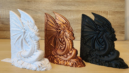 Majestic Dragon Bookends – Fantasy Home Decor, Unique Gifts for Book Lovers