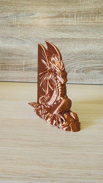Majestic Dragon Bookends – Fantasy Home Decor, Unique Gifts for Book Lovers