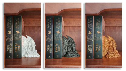 Majestic Dragon Bookends – Fantasy Home Decor, Unique Gifts for Book Lovers