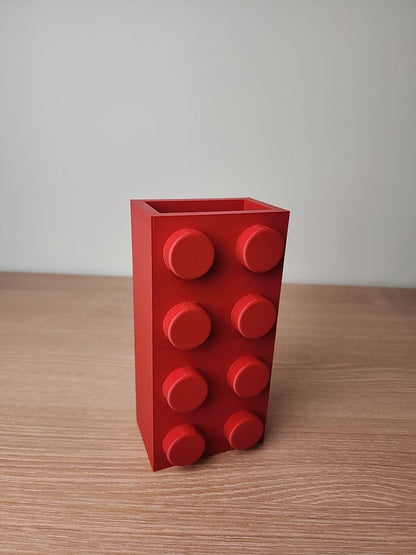 Brick-Inspired Vase for LEGO® Flower Sets – Multiple Colours