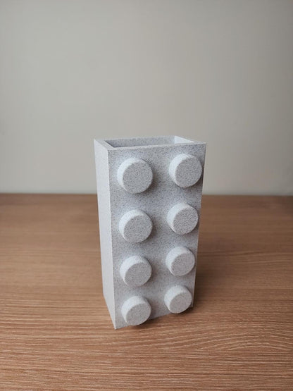 Brick-Inspired Vase for LEGO® Flower Sets – Multiple Colours