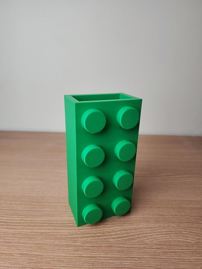 Brick-Inspired Vase for LEGO® Flower Sets – Multiple Colours
