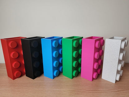 Brick-Inspired Vase for LEGO® Flower Sets – Multiple Colours